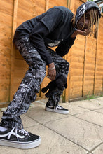 Load image into Gallery viewer, Black & White Gothic Bandana