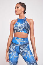 Load image into Gallery viewer, Heartbeat Print Racer Neck Sports Bra
