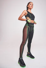 Load image into Gallery viewer, Green &amp; Black Square Neck Sports Bra
